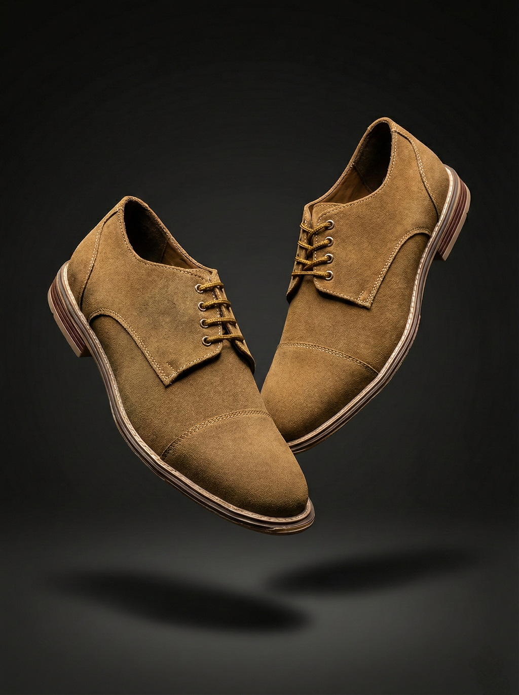 Mustard Suede Derby Shoes