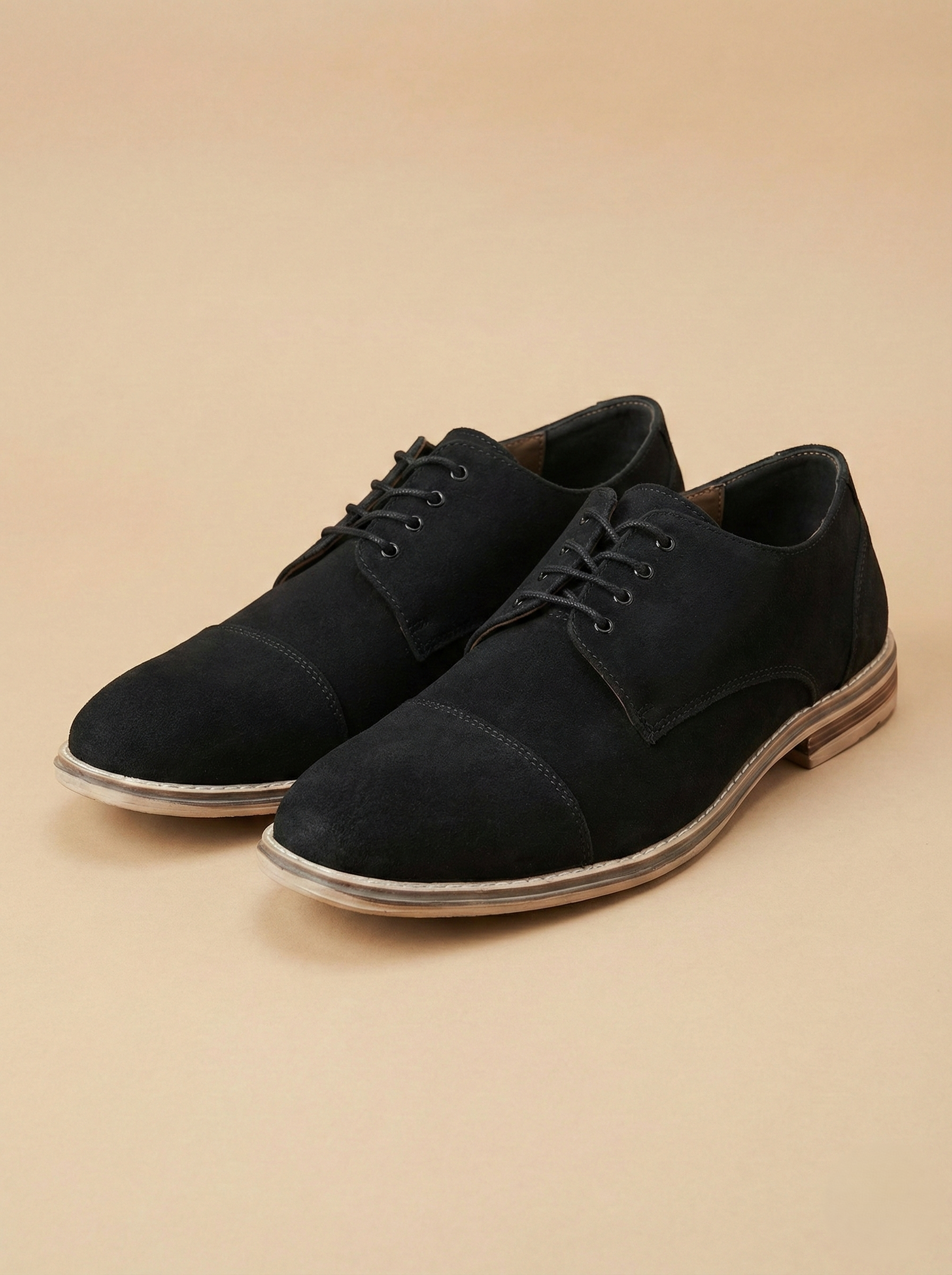 Black Suede Derby Shoes