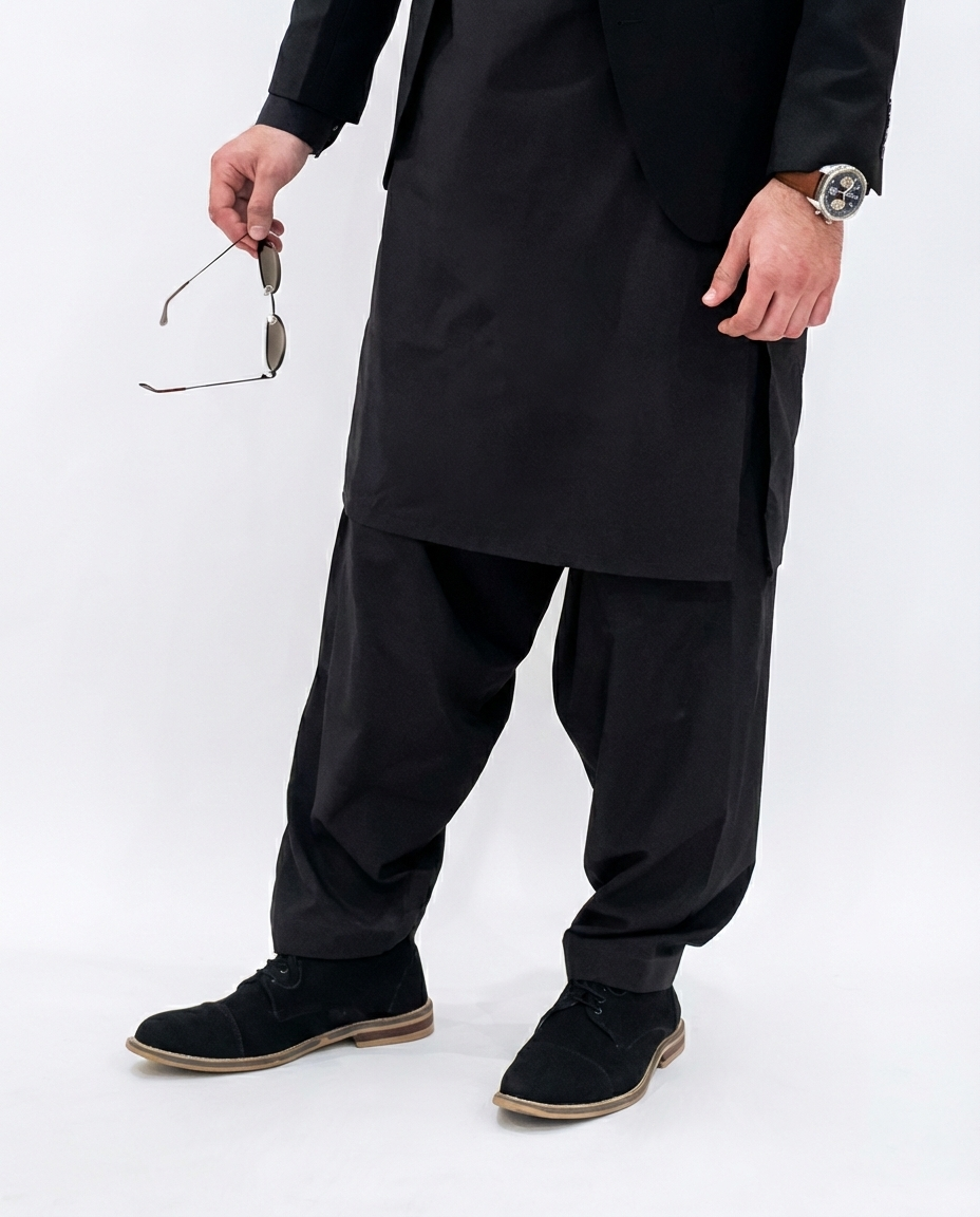 Black Suede Derby Shoes