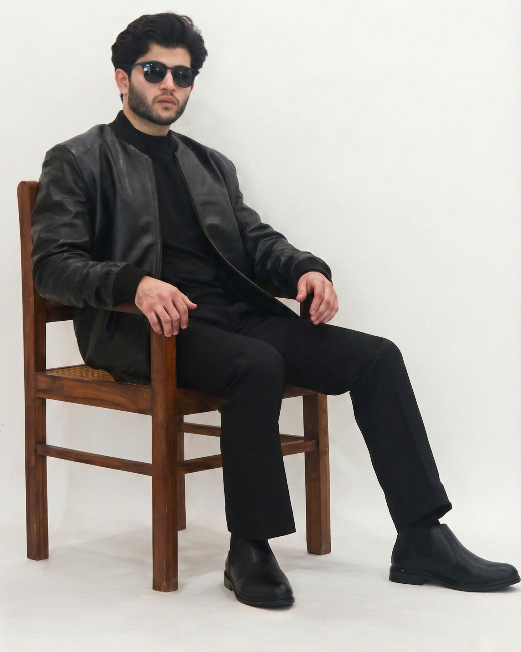 Textured Black Chelsea Boot