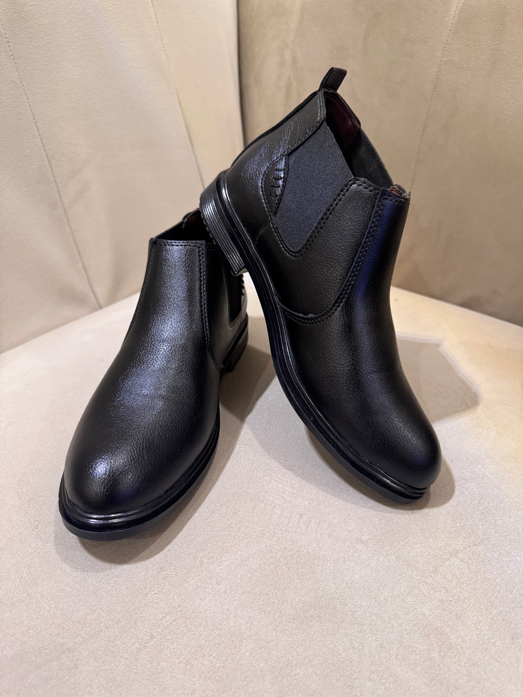 Textured Black Chelsea Boot