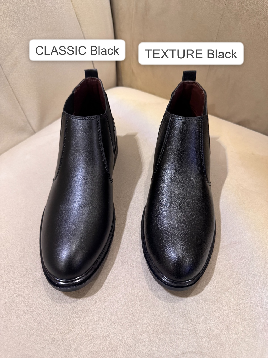 Textured Black Chelsea Boot