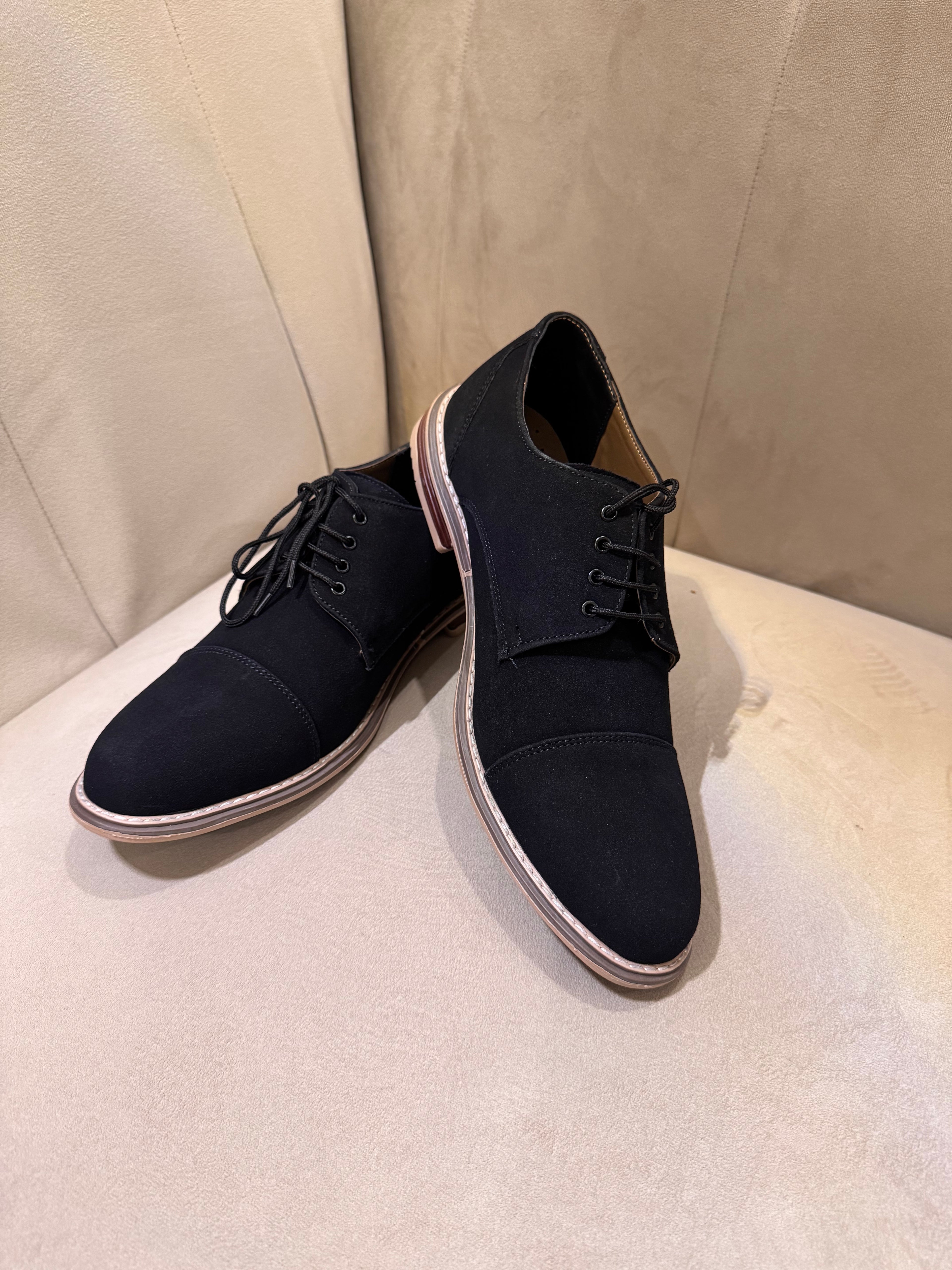 Black Suede Derby Shoes