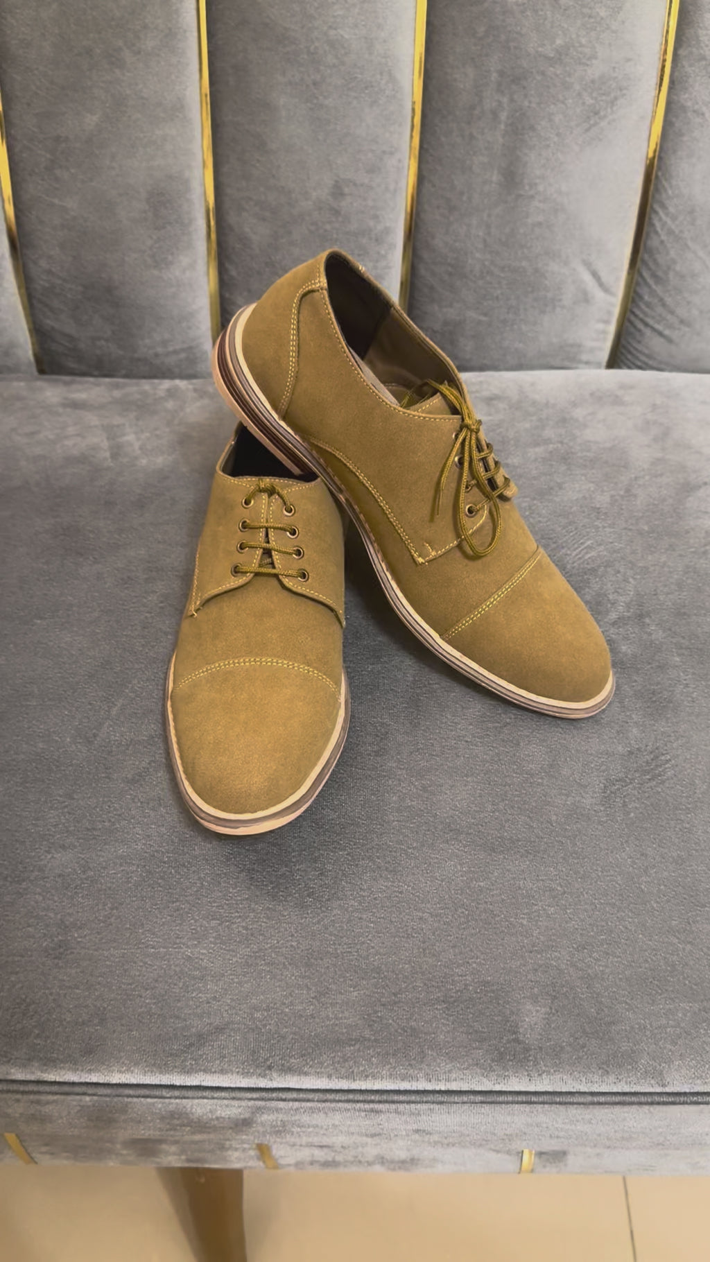 Mustard Suede Derby Shoes