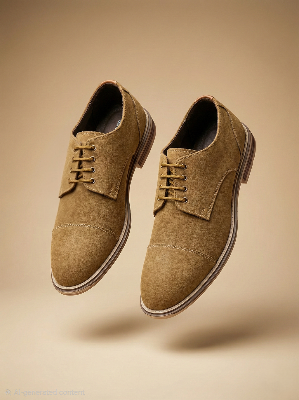 Mustard Suede Derby Shoes