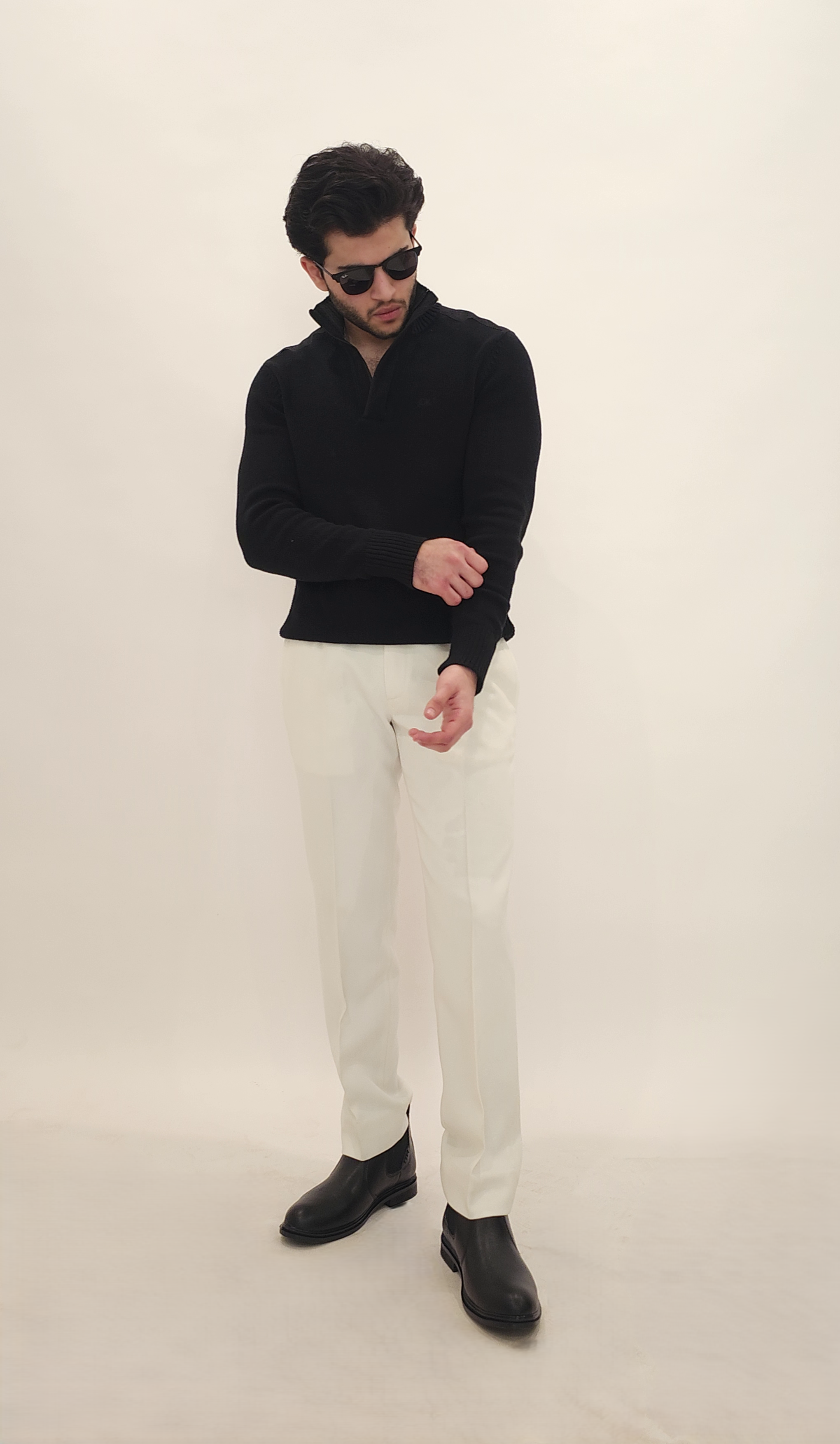 Textured Black Chelsea Boot