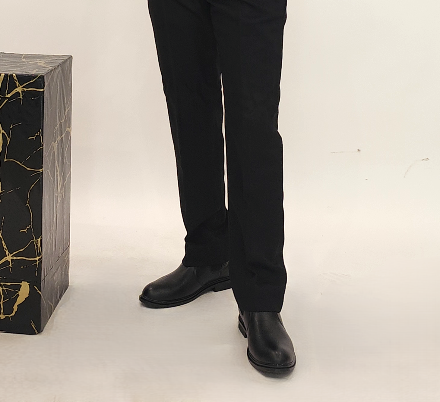 Textured Black Chelsea Boot